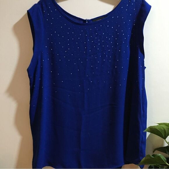APT 9 ELECTRIC BLUE RHINESTONE CHEST TANK - Picture 1 of 5